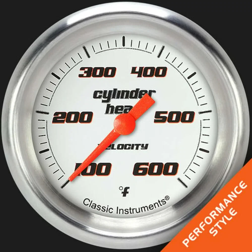 Velocity White 2 5_8_ Cylinder Head Temp. Gauge VS397WAPF